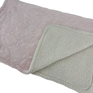Just Born Pink Sewn Star Sherpa Baby Blanket Security Lovey